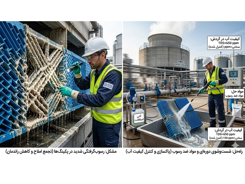 رفع رسوب در کولینگ تاور
